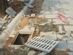 花园小区人行道在建工程